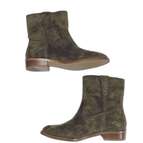 NWOT Rebecca Minkoff Chasidy Olive green suede short boots size 5 - Picture 2 of 8